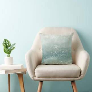 Coussin Élégantes Vagues de Monogramme de style aquarelle 
