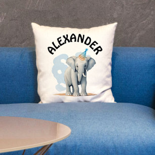 Coussin Élément de fête pastel mignon et éléphant aquarell