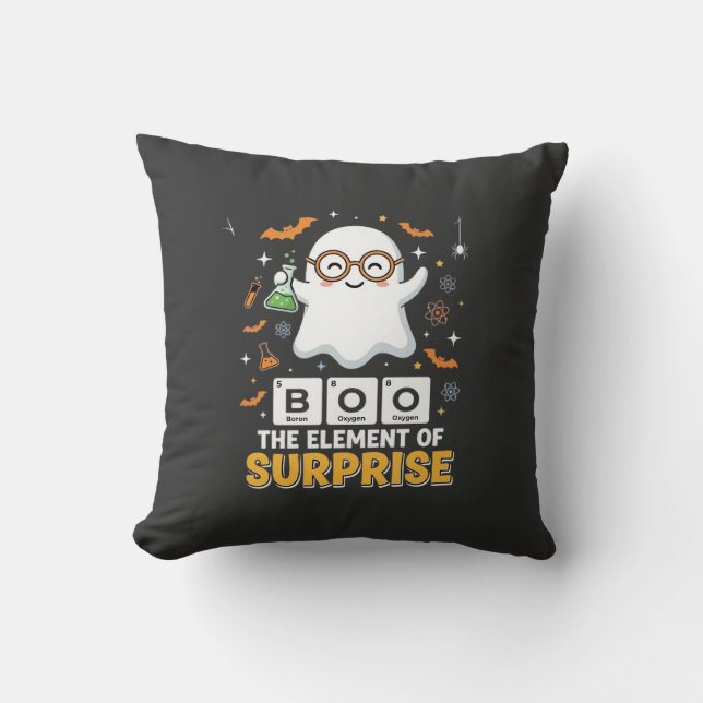 Coussin Élément de surprise de fantôme de design Halloween (Recto)