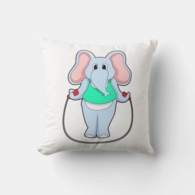 Coussin Eléphant à la condition physique avec corde de sau (Recto)