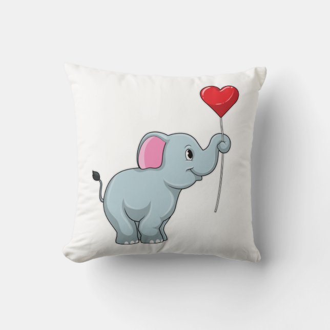 Coussin Eléphant avec ballon cardiaque (Recto)