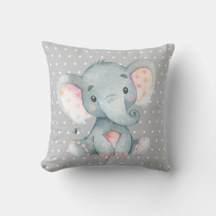 Coussin Éléphant Bébé Gris