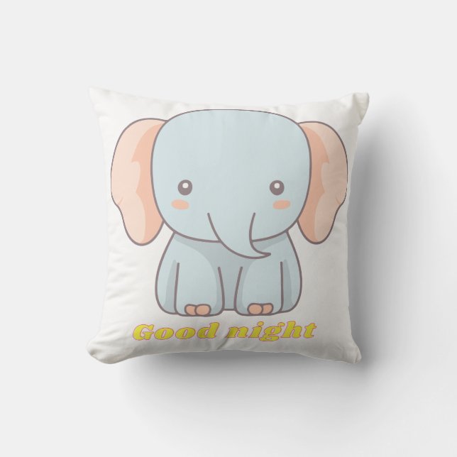 Coussin éléphant bébé mignon  (Recto)