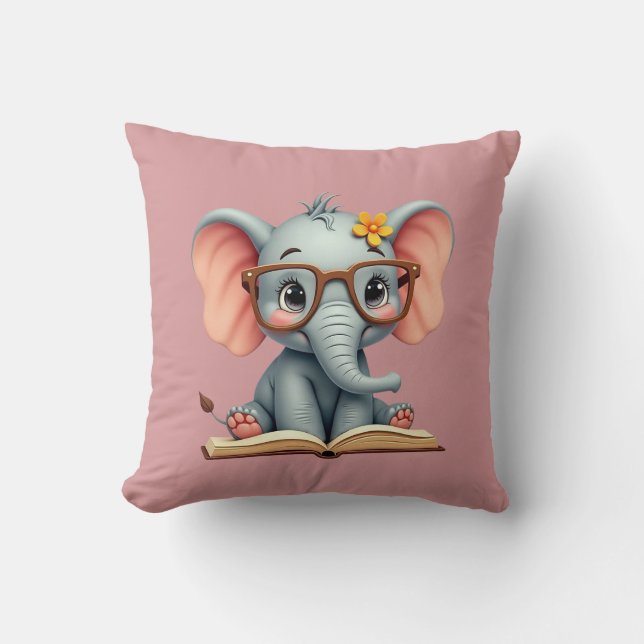 Coussin Eléphant bébé sage (Recto)