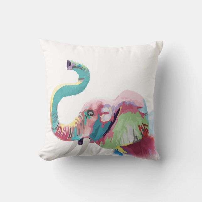 Coussin Eléphant coloré cool tendance (Recto)
