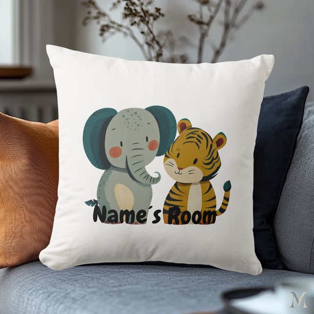 Coussin Eléphant de charme et Tiger Pals Salle pour enfant (Créateur téléchargé)