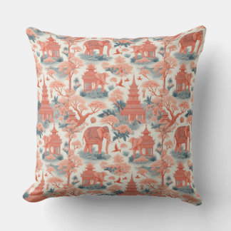 Coussin Eléphant de corail vintage