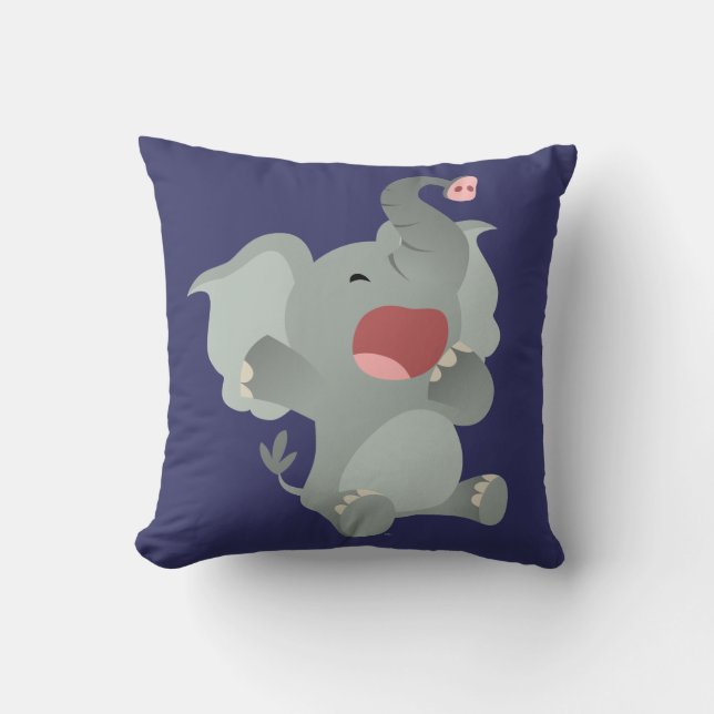 Coussin Eléphant de dessin mignon (Recto)