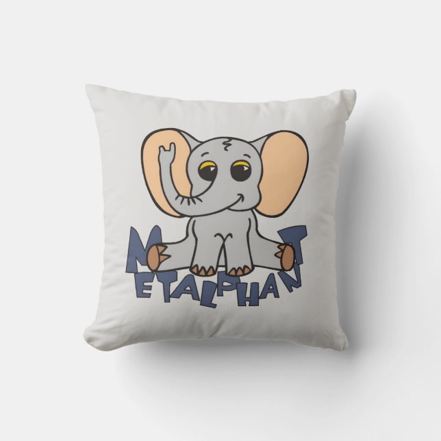 Coussin Éléphant de Metalphant et pastel - carreau gris (Recto)