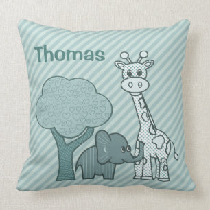 Coussin Éléphant et girafe de bébé