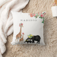 Eléphant mignon & Giraffe Floral Personnalisé Nom 