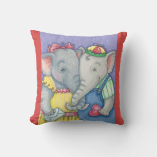 Coussin ÉLÉPHANTS DE BÉBÉ JETER LA Personnaliser DU COULEU