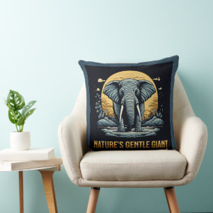 Coussin Éléphants le Géant Gentil de la Nature