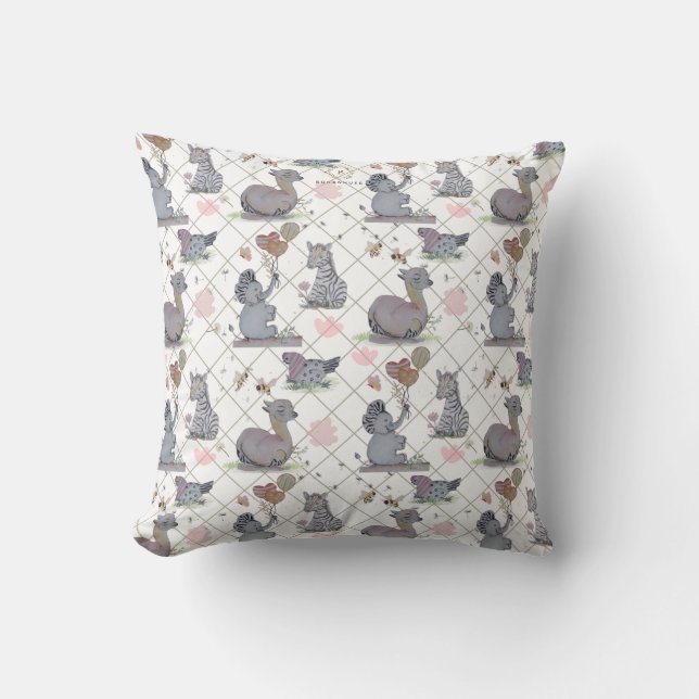Coussin "Eleze Elephant & Polka Hen" Boganhues (Recto)