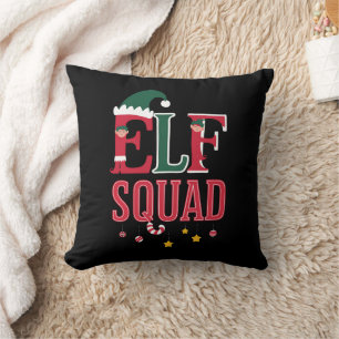 Coussin Elf Famille de Noël Correspondant Pyjamas Elf Squa