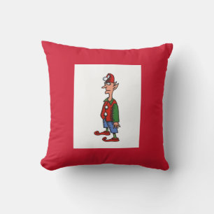 Coussin Elfe debout à l'attention carré rouge lancer oreil