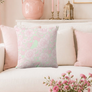 Coussin Elia 🌸 Rose Pâle Floral Baroque