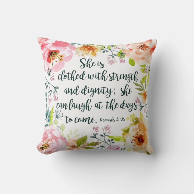 Coussin Elle peut rire des jours pour venir (Recto)