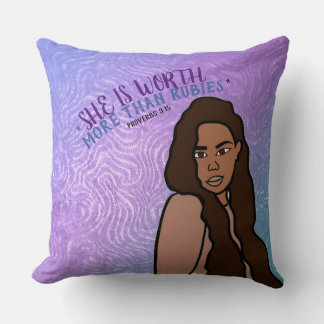 Coussin Elle Vaut Plus Que Rubies Proverbes 3:15