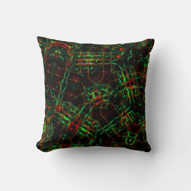 Coussin Elliptique détruit, lignes haut flashvert à rouge (Recto)