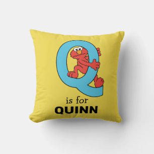 Coussin Elmo Alphabet   Bleu Q