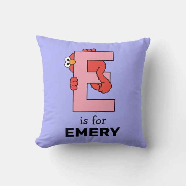 Coussin Elmo Alphabet | E Rose (Recto)