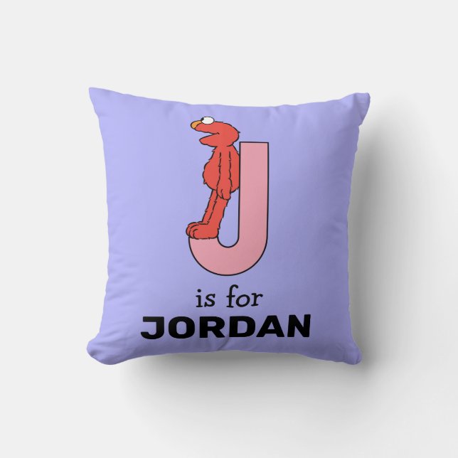 Coussin Elmo Alphabet | J rose (Recto)