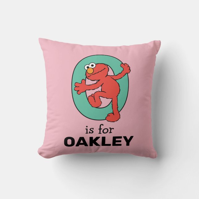 Coussin Elmo Alphabet | O TURQUOISE (Recto)