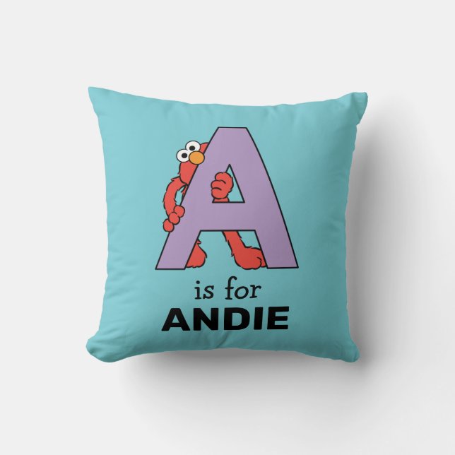 Coussin Elmo Alphabet | Un violet (Recto)