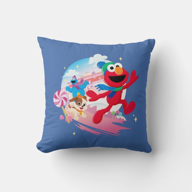 Coussin Elmo, Tango & Cookie Monster | Meilleur Noël Ever (Recto)