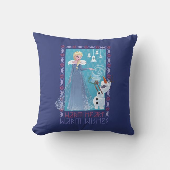 Coussin Elsa et Olaf| Coeur chaleureux Chaleurs Chaleurs (Recto)