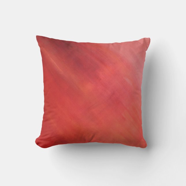 Coussin Ember Glow Haze rouge peinture acrylique lancer or (Recto)