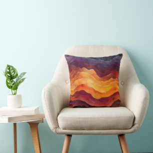 Coussin Ember Strata – Couches Abstraites de Terre et de F