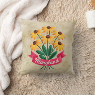 Coussin Emblème de fleurs de l'État du Maryland