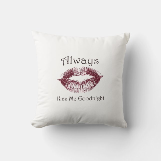 Coussin Embrassez-toujours moi bonne nuit des lèvres (Recto)