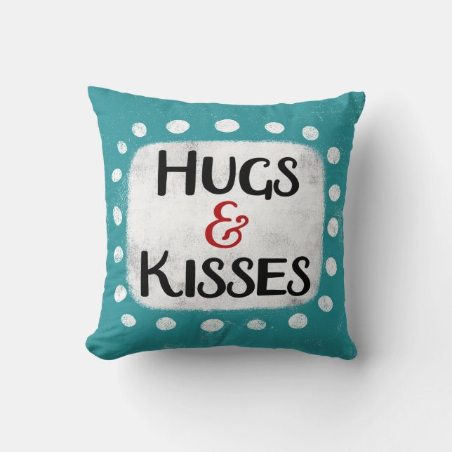 Coussin Embrous et baisers Lancer l'oreiller (Recto)