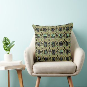 Coussin Emerald & Gold Art Déco