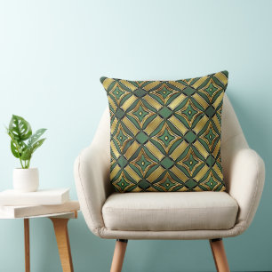 Coussin Emerald & Gold Art Déco