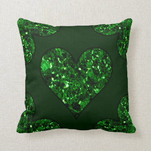 Coussin Emerald Green Heart