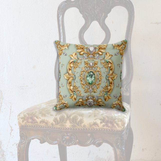 Coussin Emerald sur Gold Leaf (Créateur téléchargé)