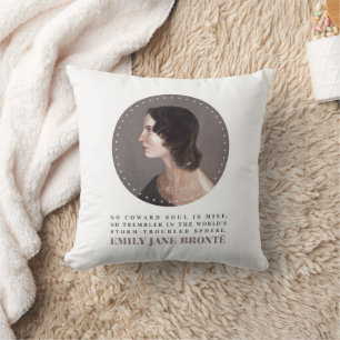 Coussin Emily Bronte Portrait et Citation - Pas d'Âme Cow