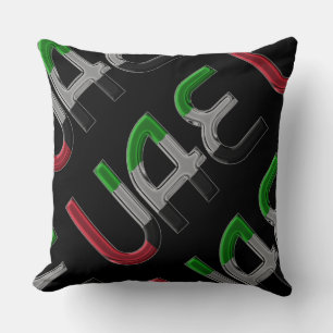Coussin Émirats Arabes Unis Drapeau Typographie Souvenir