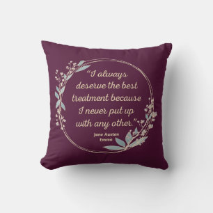 Coussin Emma By Jane Austen Citation II - Style mignon