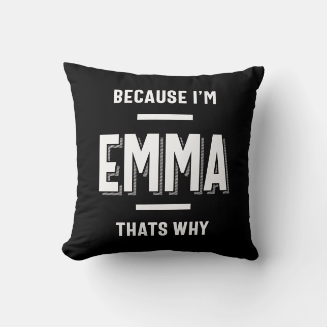 Coussin Emma Nom Femme Personnalisée Fille (Recto)