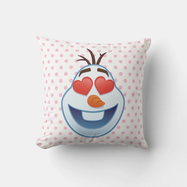 Coussin Emoji gelé| Olaf aux yeux en forme de coeur (Recto)