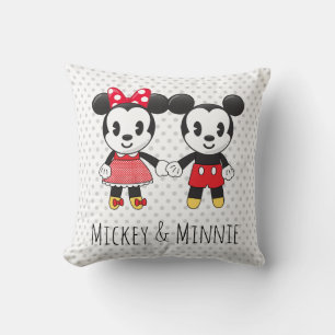 Coussin Emoji Mickey & Minnie se tenant la main