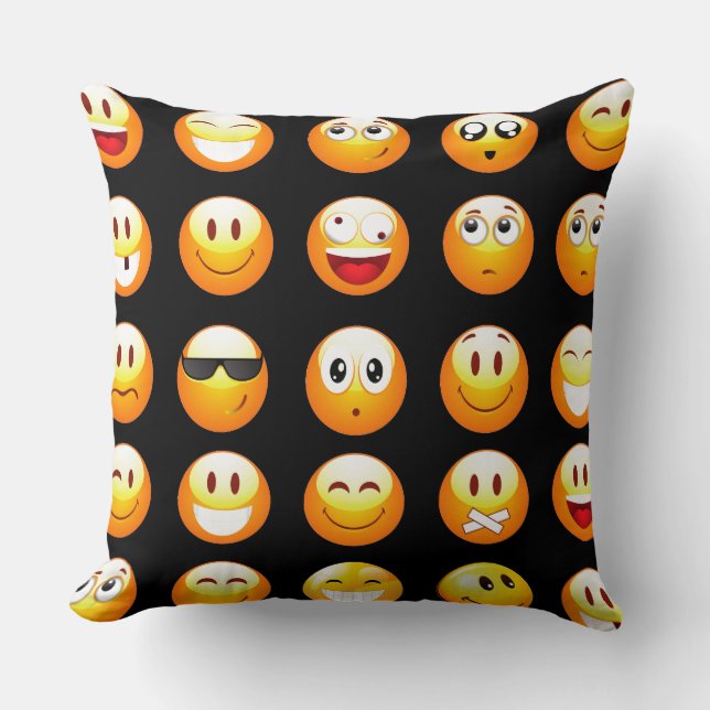 Coussin emojis noir (Recto)