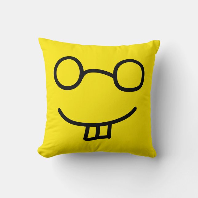 Coussin Émoticône nerd (Recto)