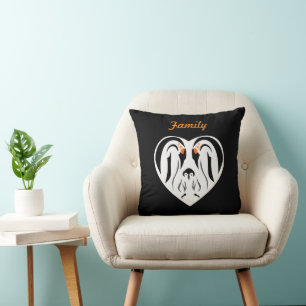 Coussin Empereur Penguin Famille Amour Coeur