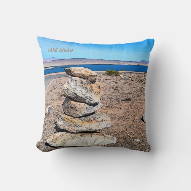 Coussin Empilage de roche (Recto)